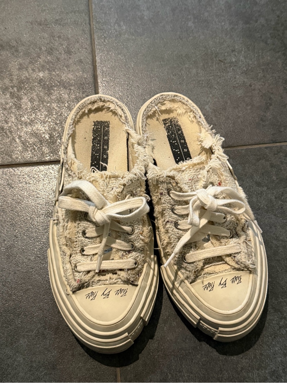 XVessel  Casual Frayed Canvas Lace-Up  slip on